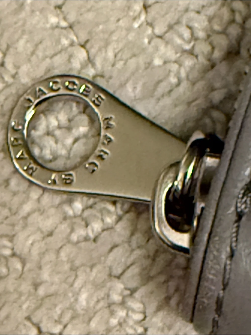 Marc by Marc Jacobs Grey Pebbled Leather Zip Wallet